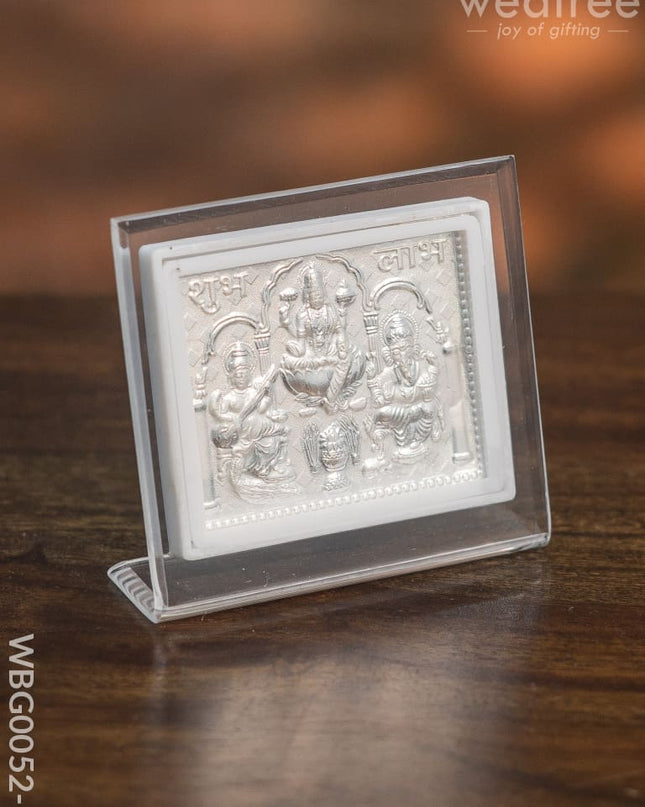 Photoframe With Stand Silver Plated - Lakshmi Ganesh Saraswathi Small Wbg0052-5 German Photo Frame