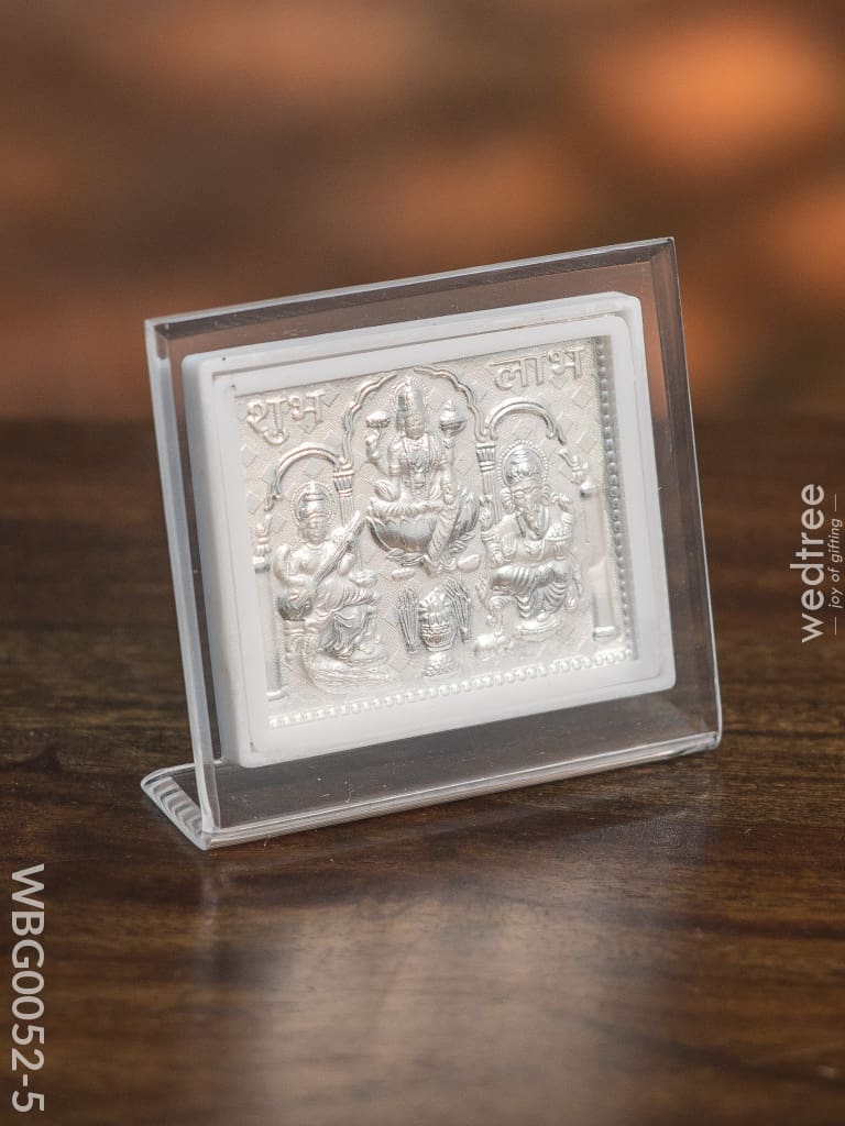 Photoframe With Stand Silver Plated - Lakshmi Ganesh Saraswathi Small Wbg0052-5 German Photo Frame
