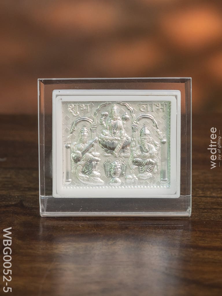 Photoframe With Stand Silver Plated - Lakshmi Ganesh Saraswathi Small Wbg0052-5 German Photo Frame