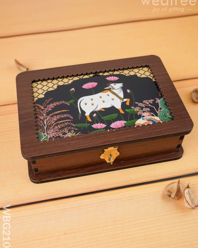 Pichwai Dry Fruit Box - 7x5 inch - WBG2106 - Dry Fruit Box RG
