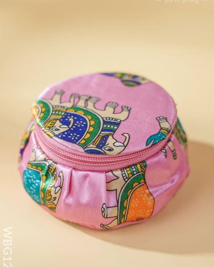 Pichwai Elephant Design Bangle Box - Small - WBG1214 - Jewellery Holders RG
