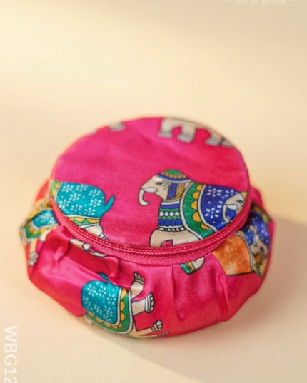 Pichwai Elephant Design Bangle Box - Small - WBG1214 - Jewellery Holders RG