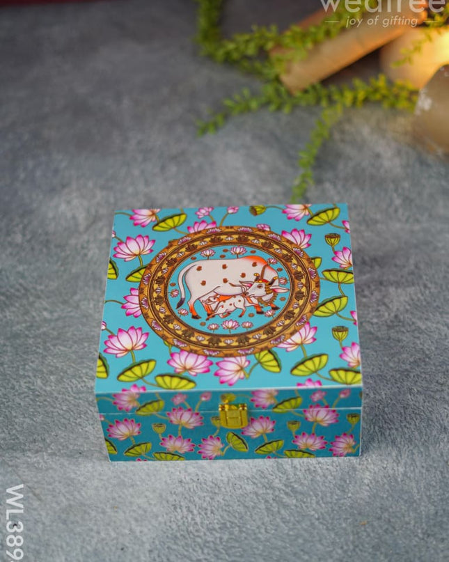Pichwai Floral Dry Fruit Box With 4 Partions - Wl3894