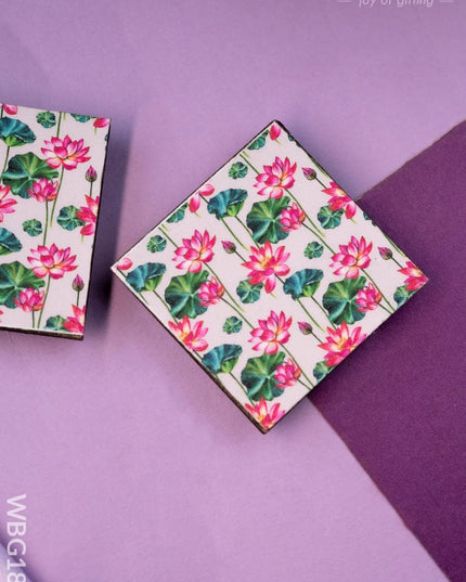 Pichwai Lotus Design Glitter Manai - 2.5 inch - WBG1888 - Manai RG