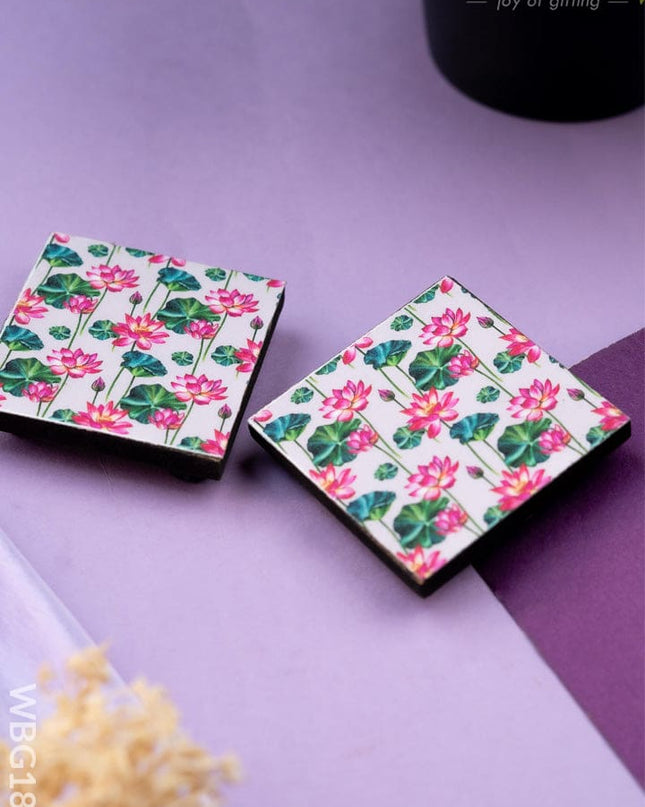 Pichwai Lotus Design Glitter Manai - 2.5 inch - WBG1888 - Manai RG