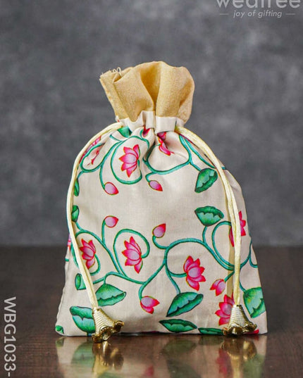 Pichwai Print String Bag - Wbg1033 Small Bags