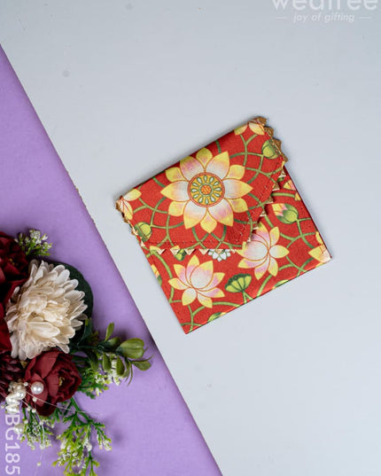 Pichwai Printed Coin Purse - 4 inch - WBG1857 - Clutches & Purses