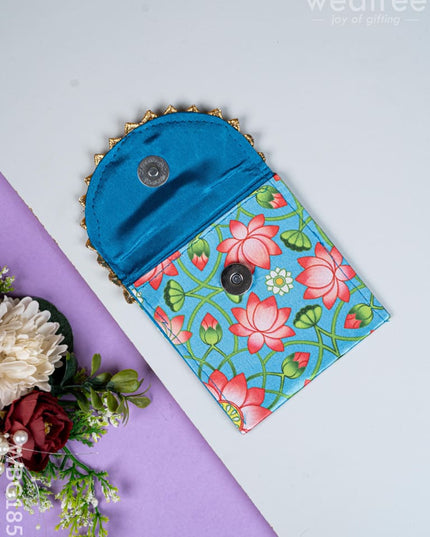 Pichwai Printed Coin Purse - 4 inch - WBG1857 - Clutches & Purses