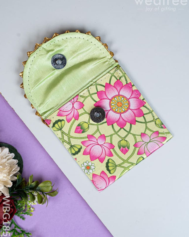 Pichwai Printed Coin Purse - 4 inch - WBG1857 - Clutches & Purses