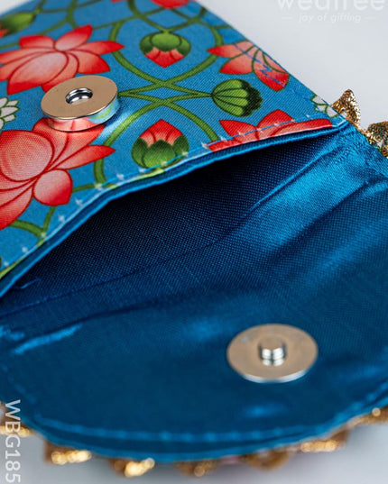 Pichwai Printed Coin Purse - 4 inch - WBG1857 - Clutches & Purses