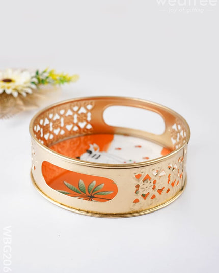 Pichwai Printed Tray - 6 inch - WBG2060 - Trays & Plates RG