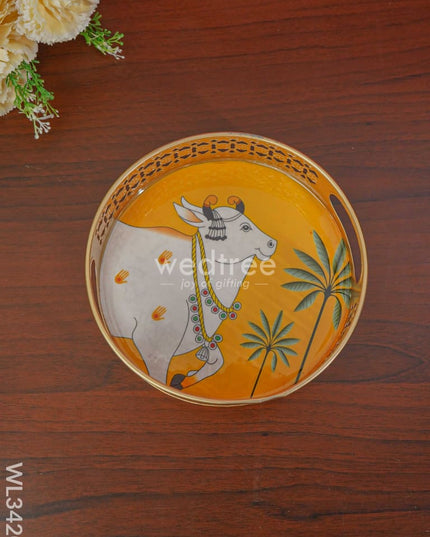 Pichwai Tray - Set Of 2 Wl3420 Metal Decor Utility