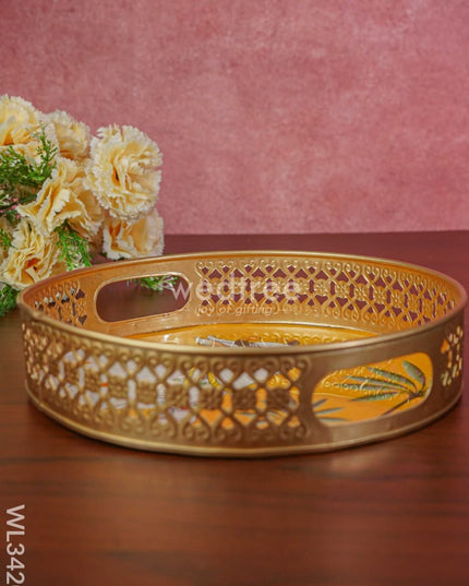 Pichwai Tray - Set Of 2 Wl3420 Metal Decor Utility