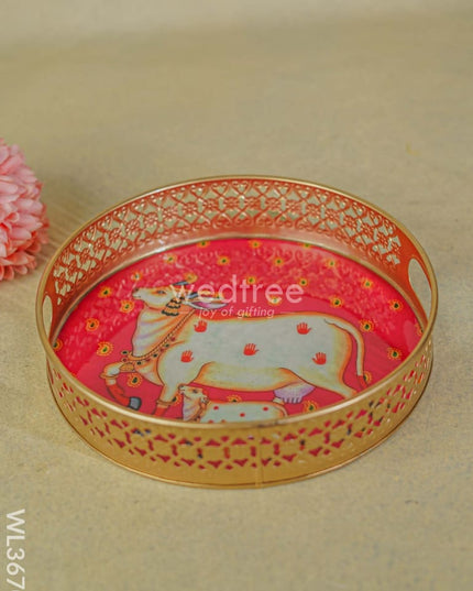 Pichwai Printed Tray - Set Of 2 Wl3670 Metal Decor Utility