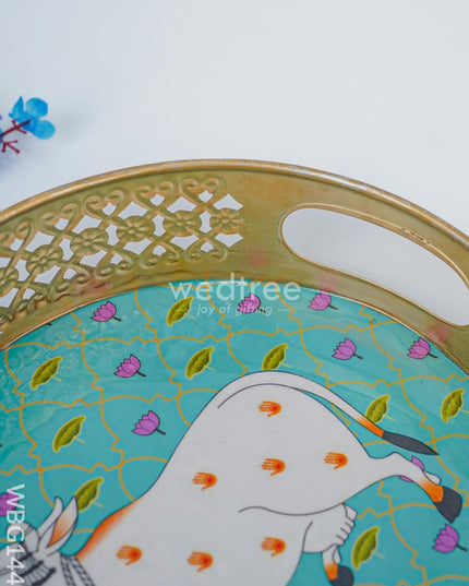 Pichwai Printed Tray - Wbg1440 Metal Decor Utility