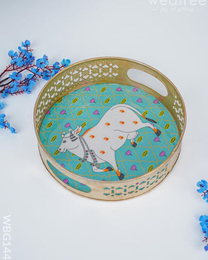 Pichwai Printed Tray - Wbg1440 Metal Decor Utility