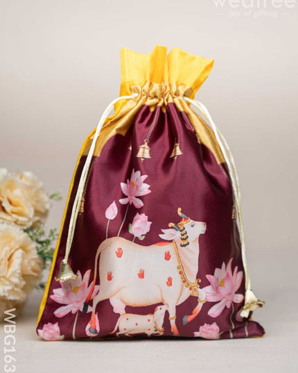 Pichwai String Bag - 11 x 8 inch - WBG1634 String Bags