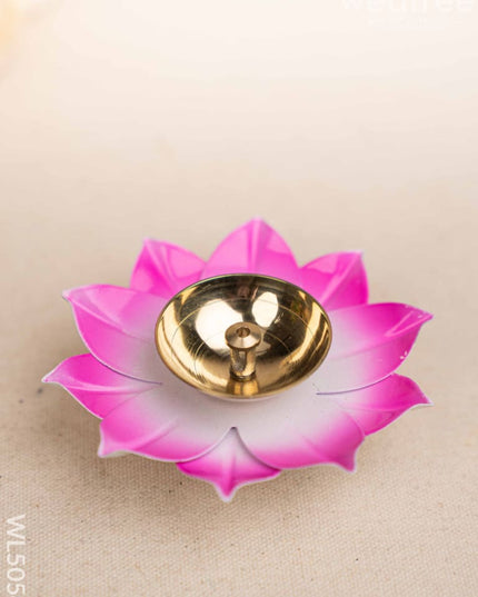 Pichwai Themed Metal Tray with Dry Fruit Jar and Diya Set - WL5054 Metal Decor Utility