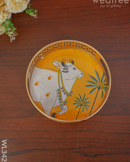 Pichwai Tray - Set Of 2 Wl3420 Metal Decor Utility