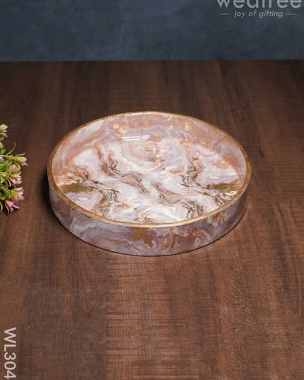 Pink With Gold Digital Printed Tray - Set Of 2 Wl3046 Wooden Trays
