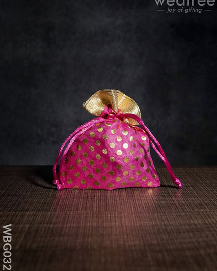 Polka Dots String Bag - 4 X 5 Inches Wbg0329 Bags