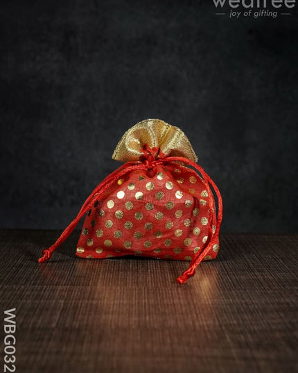 Polka Dots String Bag - 4 X 5 Inches Wbg0329 Bags