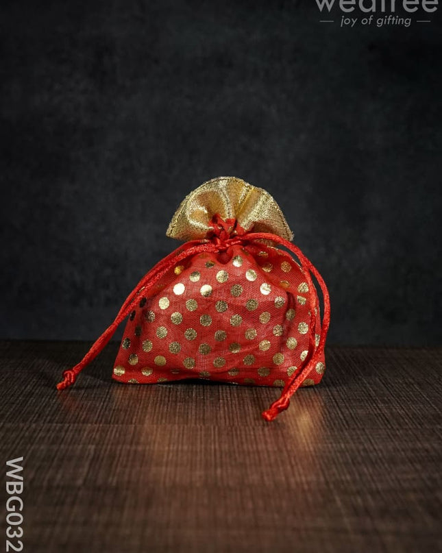 Polka Dots String Bag - 4 X 5 Inches Wbg0329 Bags