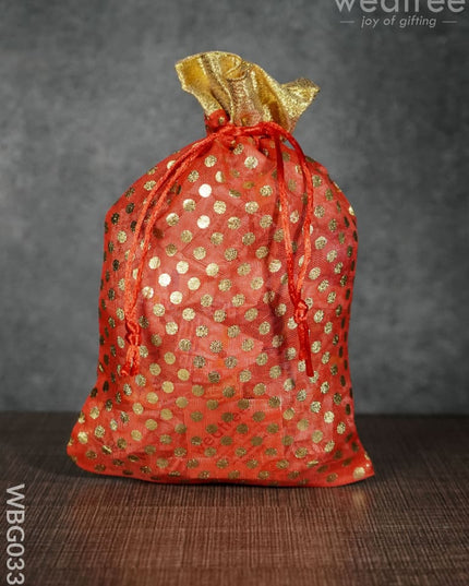 Polka Dots String Bag - 6 X 9 Inches Wbg0337 Bags