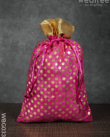 Polka Dots String Bag - 6 X 9 Inches Wbg0337 Bags