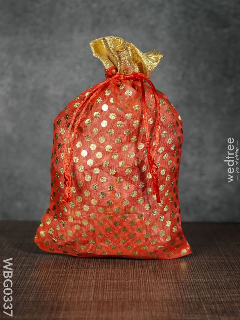 Polka Dots String Bag - 6 X 9 Inches Wbg0337 Bags