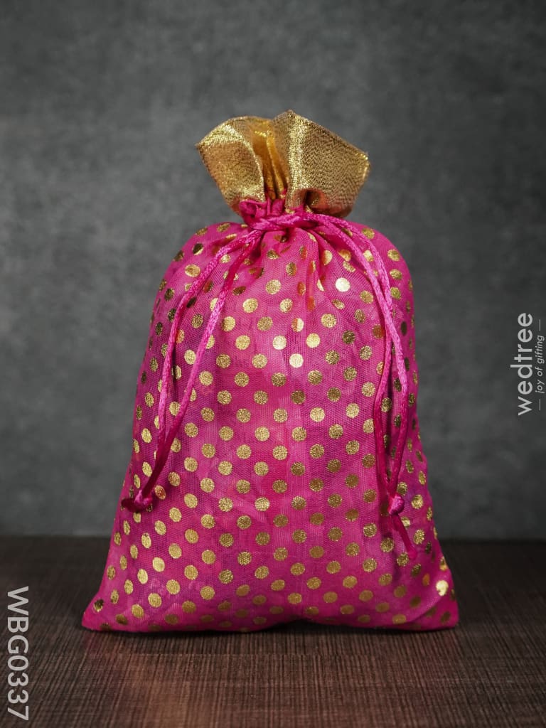 Polka Dots String Bag - 6 X 9 Inches Wbg0337 Bags