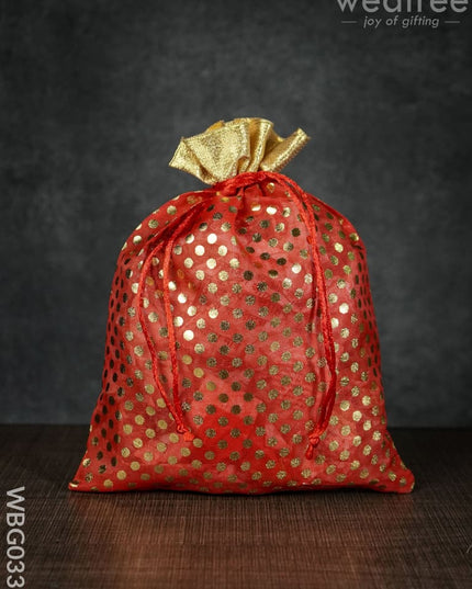 Polka Dots String Bag - 8 X 11 Inches Wbg0333 Bags