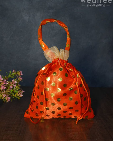 Polka Dots String Bag - Wbg0050 Potli Bags