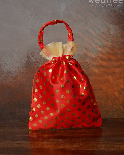 Polka Dots String Bag - Wbg0050 Potli Bags