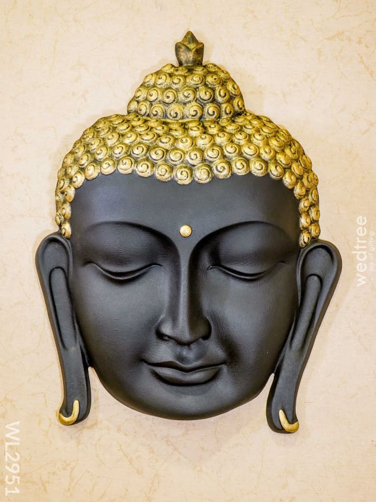 Polyresin Buddha Face Hanging - Black Wl2951 Showpieces