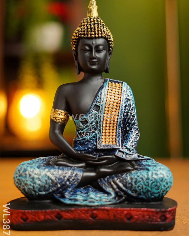 Polyresin Buddha On Podium - 9.5 Inch Wl3873 Showpieces