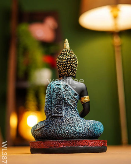 Polyresin Buddha On Podium - 9.5 Inch Wl3873 Showpieces