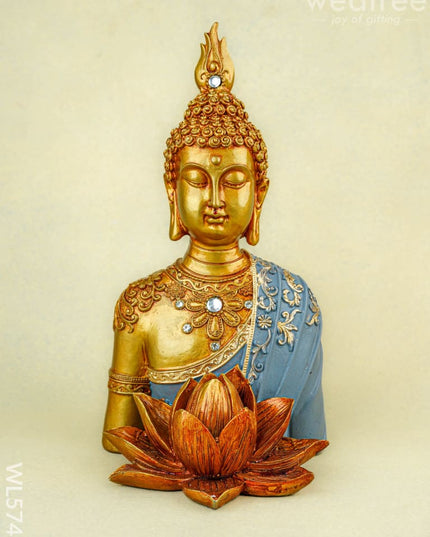 Polyresin Buddha with Lotus - 11 inch - WL5741 - Showpieces