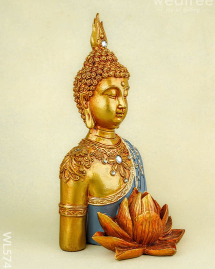 Polyresin Buddha with Lotus - 11 inch - WL5741 - Showpieces