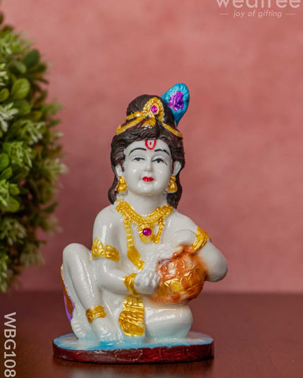 Polyresin Butter Krishna Idol - Wbg1086 Divine Figurines