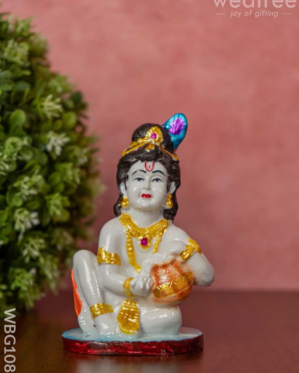 Polyresin Butter Krishna Idol - Wbg1086 Divine Figurines