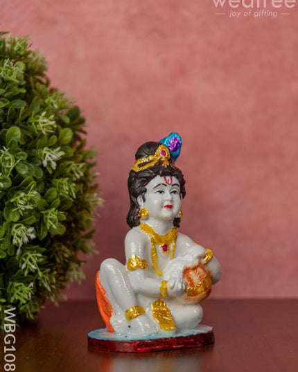Polyresin Butter Krishna Idol - Wbg1086 Divine Figurines