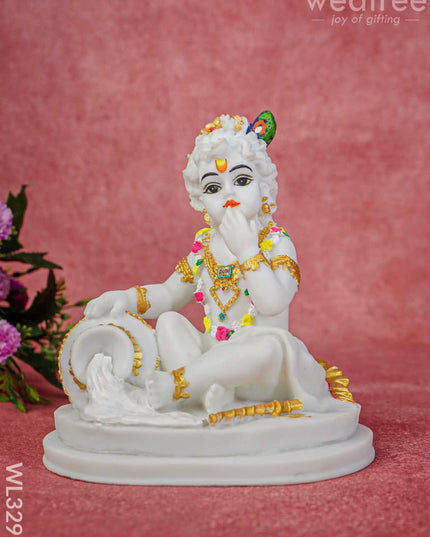 Polyresin Butter Krishna Idol - Wl3295 Showpieces