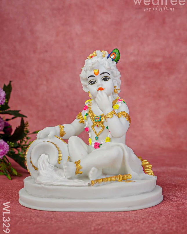 Polyresin Butter Krishna Idol - Wl3295 Showpieces