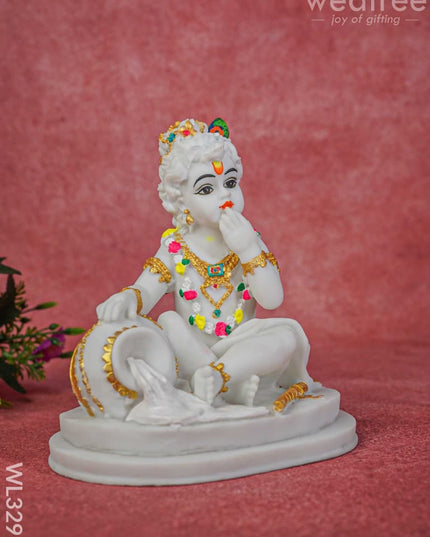 Polyresin Butter Krishna Idol - Wl3295 Showpieces