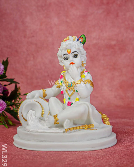 Polyresin Butter Krishna Idol - Wl3295 Showpieces