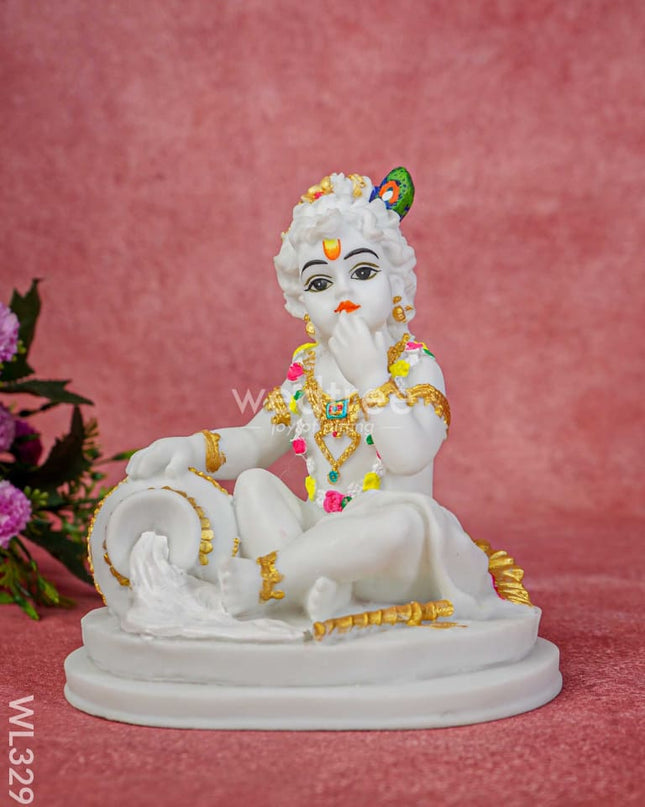 Polyresin Butter Krishna Idol - Wl3295 Showpieces