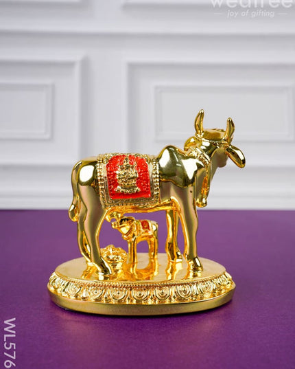 Polyresin Cow & Calf Idol - 4 inch - WL5766 - Showpieces