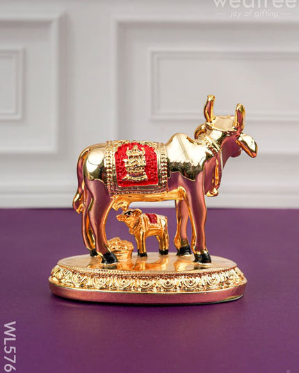 Polyresin Cow & Calf Idol - 4 inch - WL5766 - Showpieces