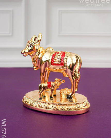 Polyresin Cow & Calf Idol - 4 inch - WL5766 - Showpieces